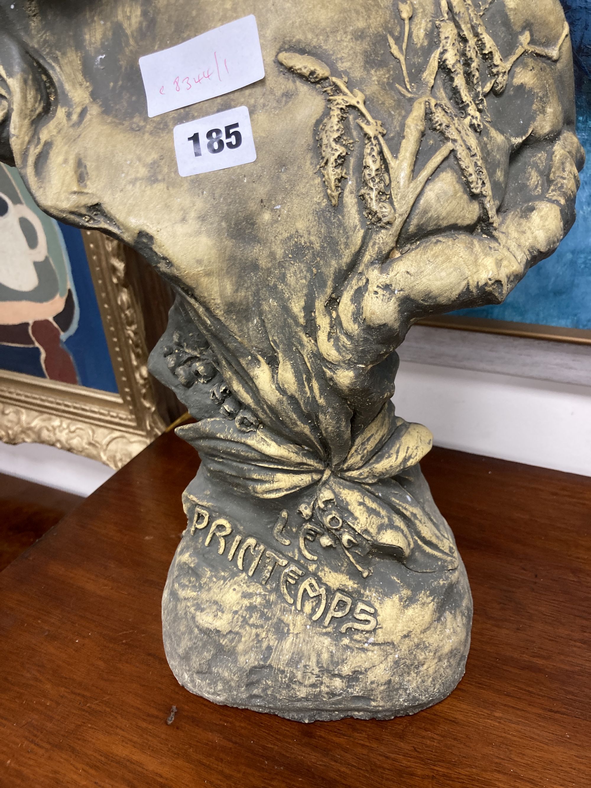 A composition Art Nouveau-style bust Printemps, height 63cm
